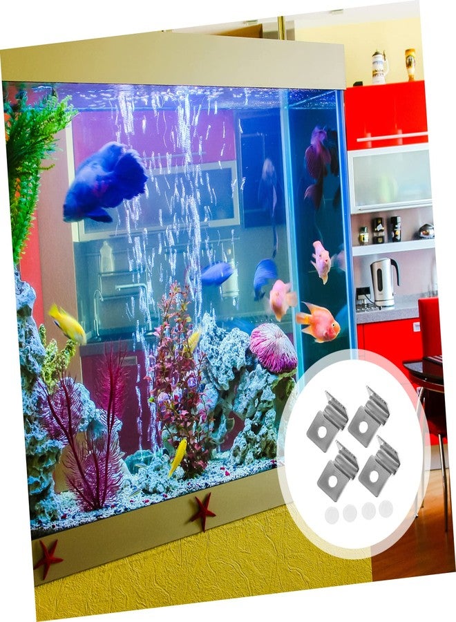 BUGUUYO Stainless Steel Fish Tank Cover Brackets 4Pcs Aquarium Lid Clips Secure Support for Glass Aquarium Lid Easy Installation Fish Tank Accessories - Image 2